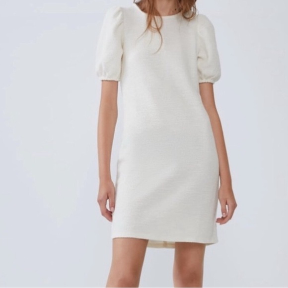 NWT- ZARA TEXTURED MATERIAL MINI DRESS SIZE S - Picture 2 of 7